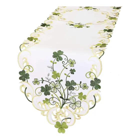 Simhomsen Bordado Trébol Irlandés St. Patricks Day Table Run