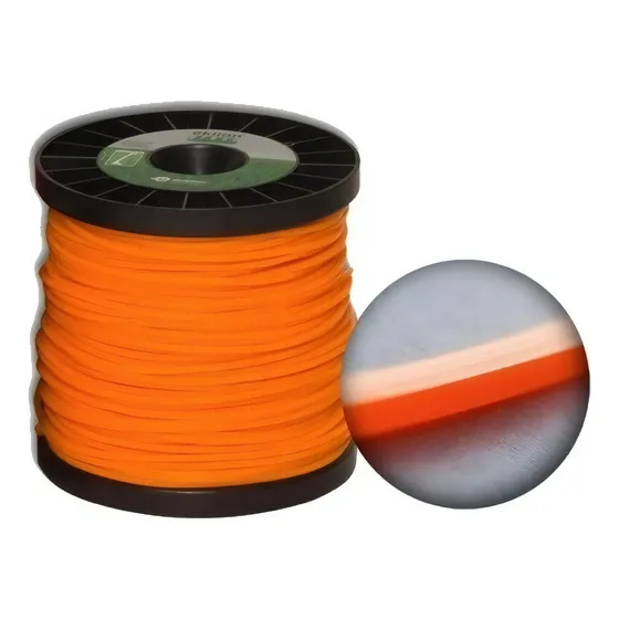 Linha Fio Nylon Quadrado Cortar Grama Roçadeira 3,0mm 116mt Cor Laranja