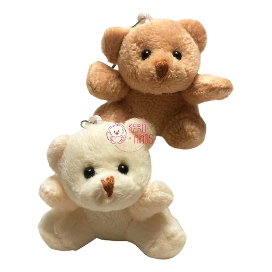 Jogo De 12 Mini Chaveiros Urso 6cm Marrom Ou Creme Lembrança
