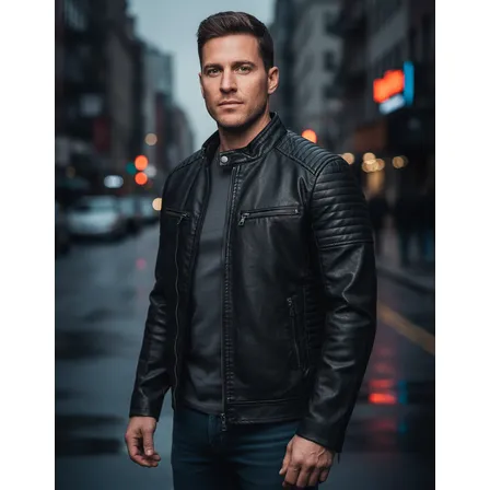 Jaqueta De Couro Masculina Slim Forrada