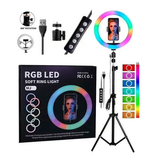 Aro De Luz Rgb Led 12 Pulgadas + Trípode Ajustable Nuevo 