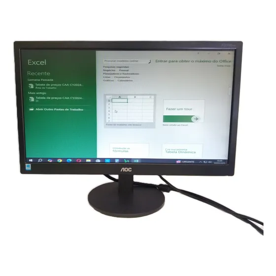Monitor Aoc 19,5 Usado Led Widescreen Vga Preto