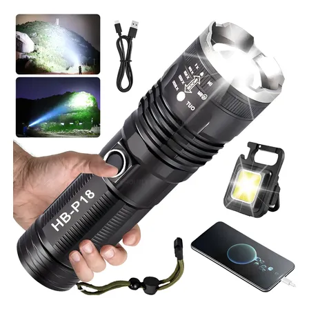 2pcs Lanterna Led Tática Mais Forte Mundo 3km Militar Potent