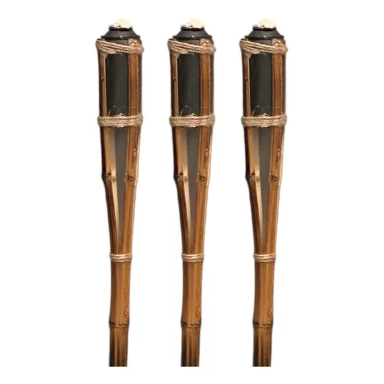 Antorcha Anti Mosquitos Bambú 120cm Citronella X3 Unidades Color Marrón