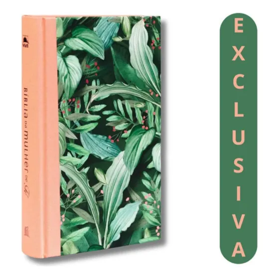 Bíblia Da Mulher De Fé - Nvi - Sheila Walsh - Capa Dura Em Tecido Rosa Com Folhagem - Estudo Bíblico Feminino - Thomas Nelson