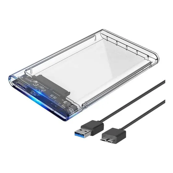 Case Para Hd Slim Externo Usb 3.0 Computador Ssd Hdd Sata 2.5 Notebook Pc Ps4 Xbox Transparente
