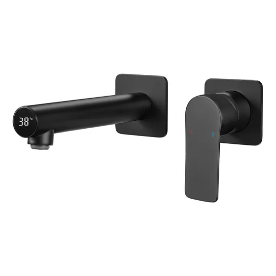 Grifo Lavabo Baño Pantalla Digital Montaje Pared Mezclador