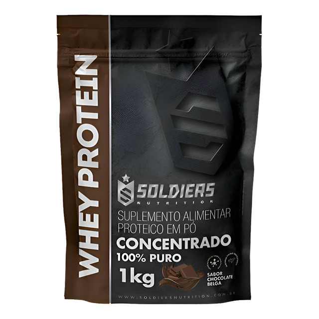 Whey Protein Concentrado 1kg Sabor Chocolate Belga Soldiers Nutrition Rico Em Proteína Tre... Whey Protein Concentrado 1kg Sabor Chocolate Belga Soldiers Nutrition Rico Em Proteína Tre...