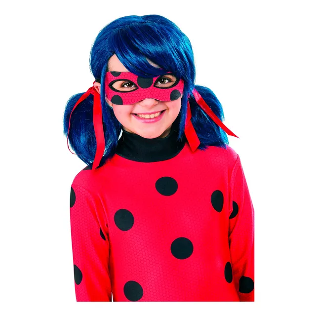 Peluca Ladybug Miraculous Para Niñas - Accesorio De Disfraz, Ideal Para Fiestas Y Carnaval.