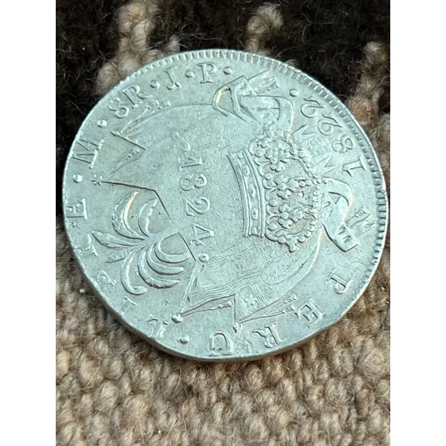 8 Reales 1822 Resellada 1824 Cuzco Moneda Antigua 8r