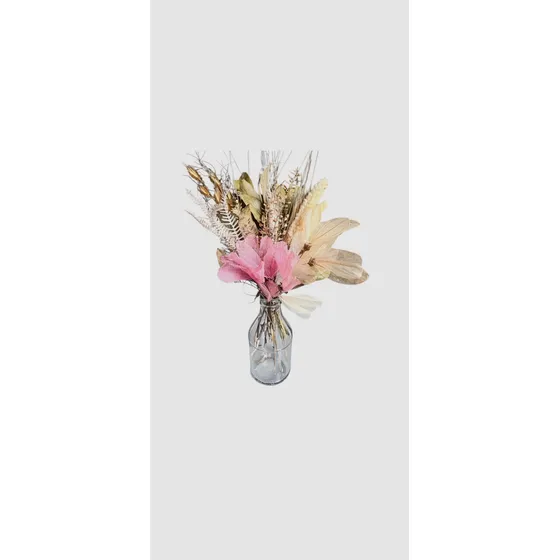 Arranjo Flor Libélula Desidratada Em Garrafa Vidro 200 Ml