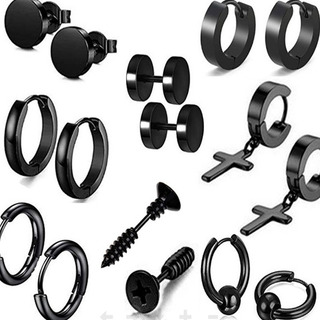 Set 8 Pares Piercing Acero Quirúrgico Aretes Hombre Oreja Set 8 Pares Piercing Acero Quirúrgico Aretes Hombre Oreja