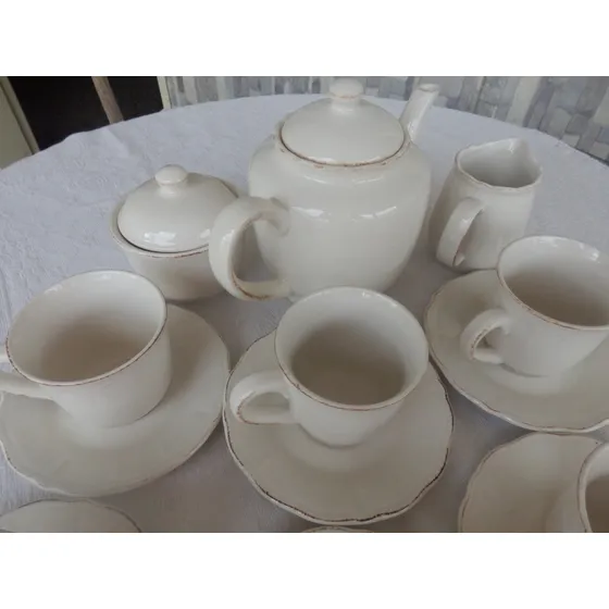 Juego Tazas De Café Con Leche Porcelana Servicio 6 Personas