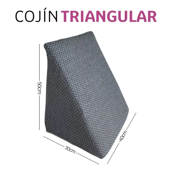 Cojín Triangular Ortopédico Televisión Tv - Ergonómico Color Gris oscuro Diseño de la tela Geométrica