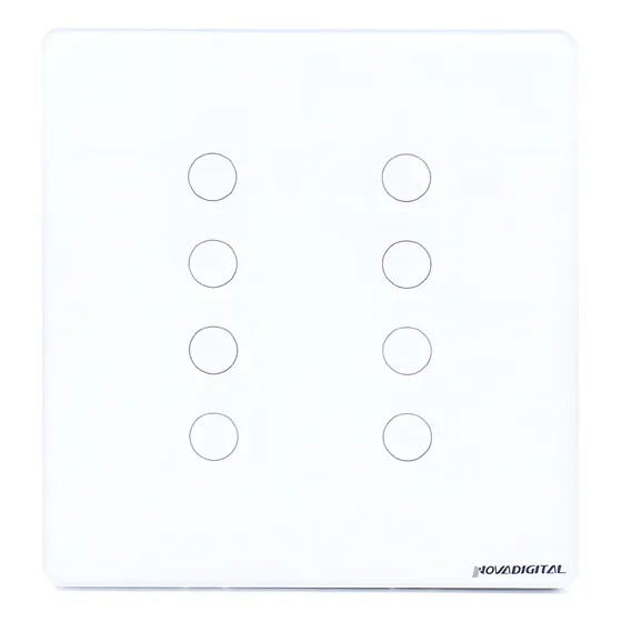 Interruptor Inteligente Wifi Novadigital 8 Botões Touch 4x4 Alexa Tuya Smart Life Google 127/220V Branco