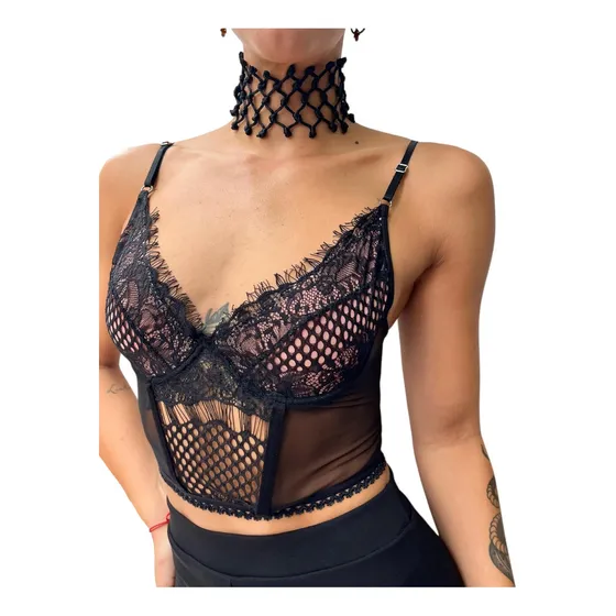 Chocker Collar Gargantilla Red Tini Tendencia Moda Color Negro