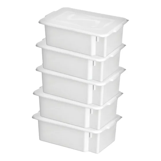 Kit Com 5 Unidades De Bandeja Caixa Acougue Padaria 12litros Com Tampa
