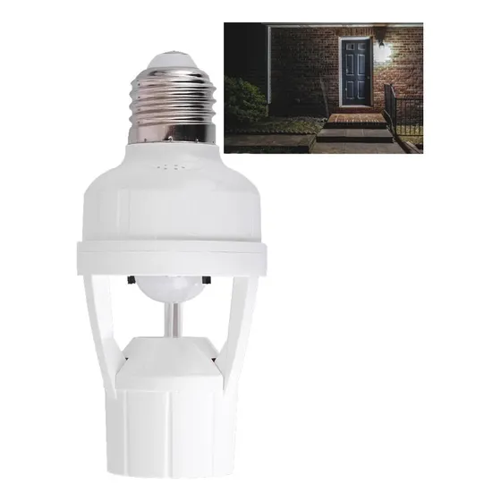 Socket Con Sensores De Movimiento 360° Y Luminosidad 60w E27