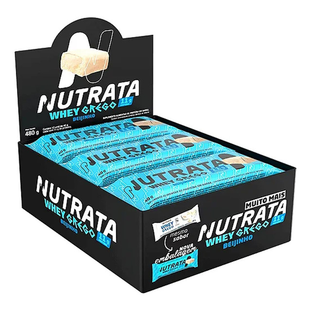 Whey Grego Bar (caixa 12 Unidades) - Nutrata Barra Proteina Sabor Beijinho De Coco Whey Grego Bar (caixa 12 Unidades) - Nutrata Barra Proteina Sabor Beijinho De Coco