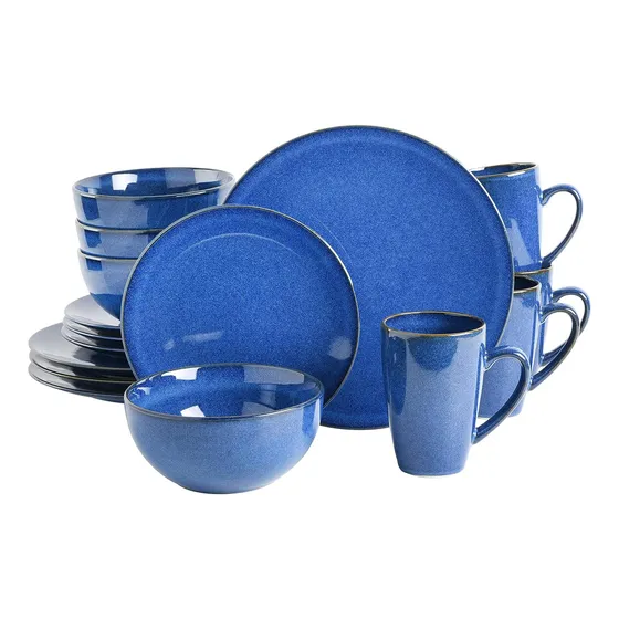 Vajilla En Set Cerámica Azul Cobalto 16 Pz Cobalt Blue Dream