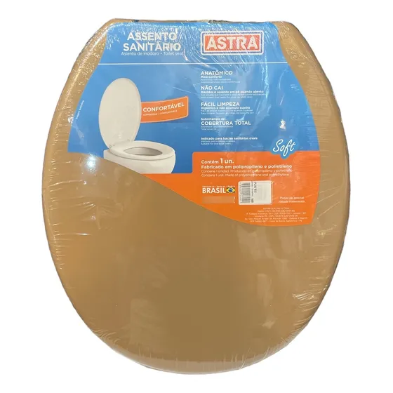 Tapa De Inodoro Water Astra Soft Color Beige Oscuro 