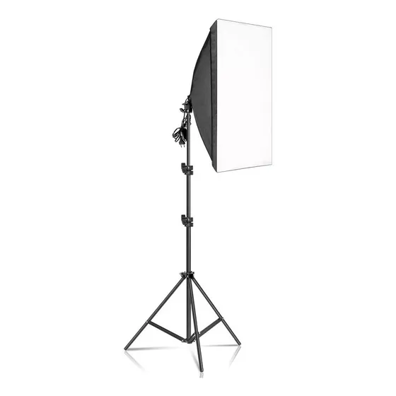 Kit Luz Softbox 50x70 Cm Contínua + Tripé 2m E27 Estúdio