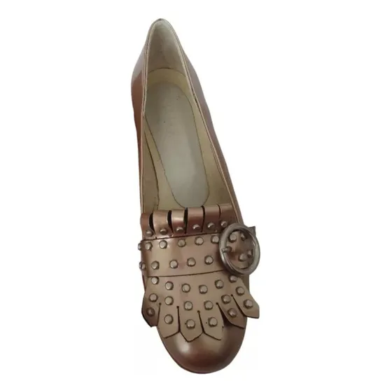Zapatos Mocasinesprego Color Champagne Charol 38 De 25 Cm