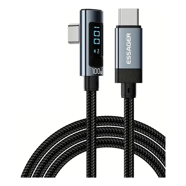 Cable Essager Tipo C  A Tipo C 100w Con Pantalla 1 Metro