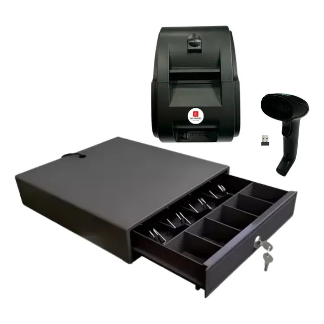 Kit Comercial Impresora Cajon De Dinero Lector Codigo Barras