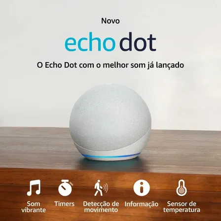 Assistente Virtual Smart Speaker Echo Dot 5ª Geração B09b8vgcr8 Com Alexa Amazon Bivolt Branco
