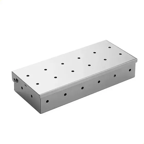 Caixa Defumadora Para Churrasqueira Inox Prateado