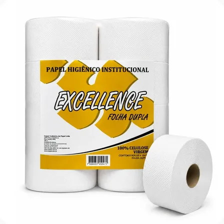 Papel Higiênico Rolão Folha Dupla 100% Celulose 8x200m Prime - Isapel