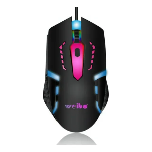 Mouse Weibo Gamer Usb Óptico Luz Rgb Cable Alambrico