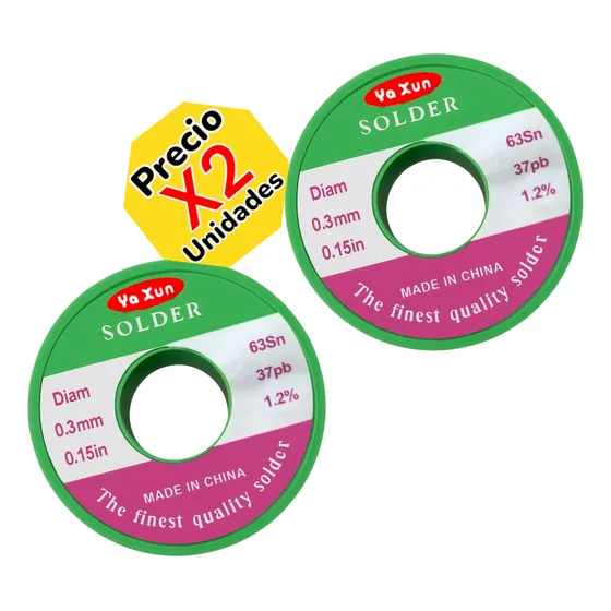 Estaño Yaxun Soldadura Electronica 0.3mm Kits 2 Unidades