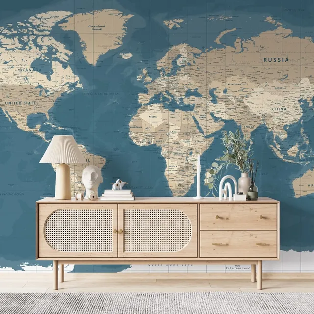 Mural Vinilo Pared Mapa Planisferio Mapamundi Politico 29a32