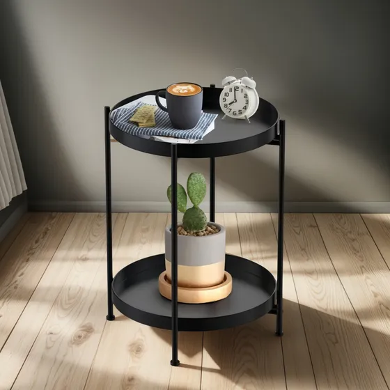 Mesa Auxiliar De Centro Mesa Decorativa De Lujo De 2 Niveles