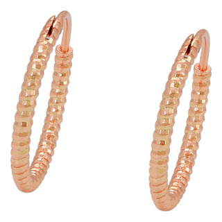 Arracadas Diamantadas Para Dama Medianas Oro Rosa 14k Lam Arracadas Diamantadas Para Dama Medianas Oro Rosa 14k Lam