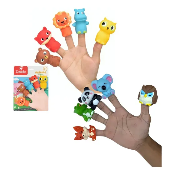 Dedoche De Borracha Infantil Animais - Castela