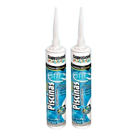 Sellador Piscina Grietas Y Fisuras Azul Suprabond X310ml X2u