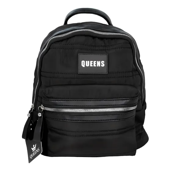 Queens Cartera Mochila Urbana Mujer Bolso Negro Qi22106 Color Negro QV22126