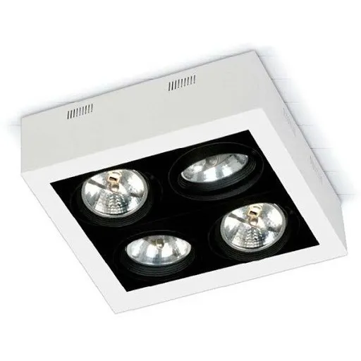 Plafon 4 Luces Gu10 Ar111 Blanco Pl022/4c Lucciola