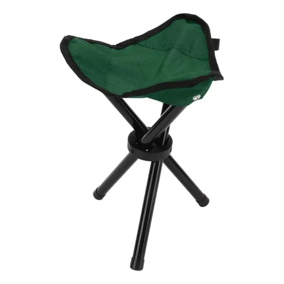 Banco Plegable Trípode De Aluminio Para Camping Color Verde