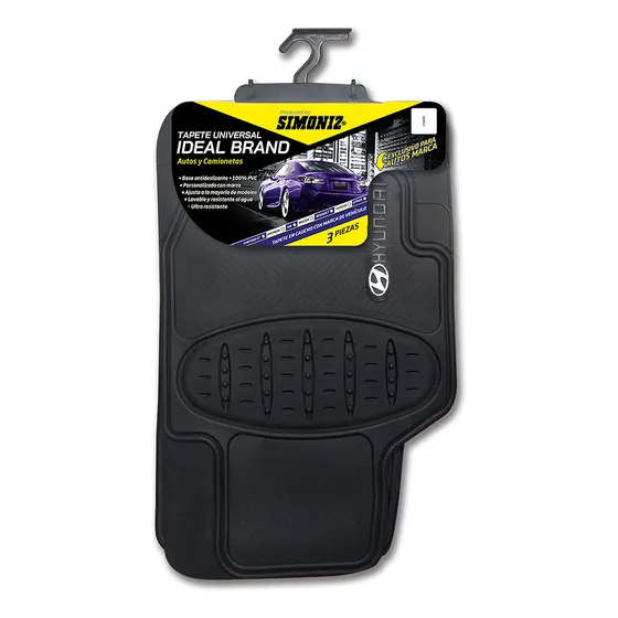 Tapete Pvc Universal Simoniz Para Hyundai Negro 3pzs
