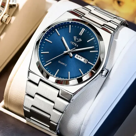 Vetra Relógio Relogio Masculino A Prova D'água Original B112 Prateado Azul