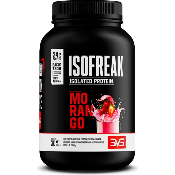 Whey Isolado Isofreak 900g Sabor: Morango - Fórmula Avançada Com 23g De Proteína Por Dose