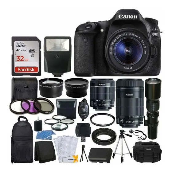 Canon Eo Dslr Cuerpo Ef In Lente Telephoto Largo Gran Kit