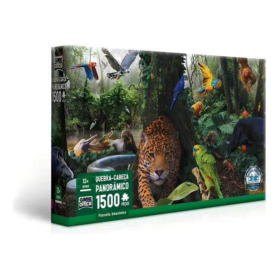 Quebra-cabeça Puzzle 1500 Pçs Floresta Amazônica Game Office