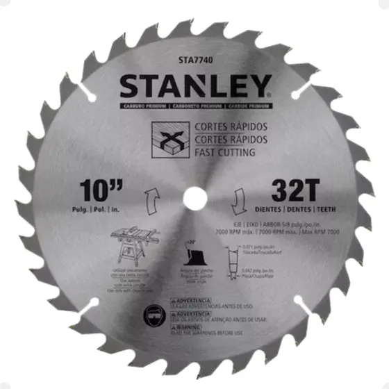 Serra Circular Md 32d 10" Stanley Sta 7740 Cor Madeira 220V