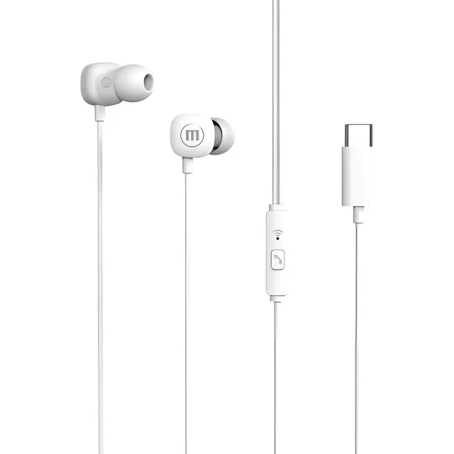 Audifonos Maxell Tipo C Square Color Blanco