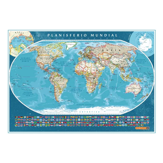 Planisferios Mundial Banderas